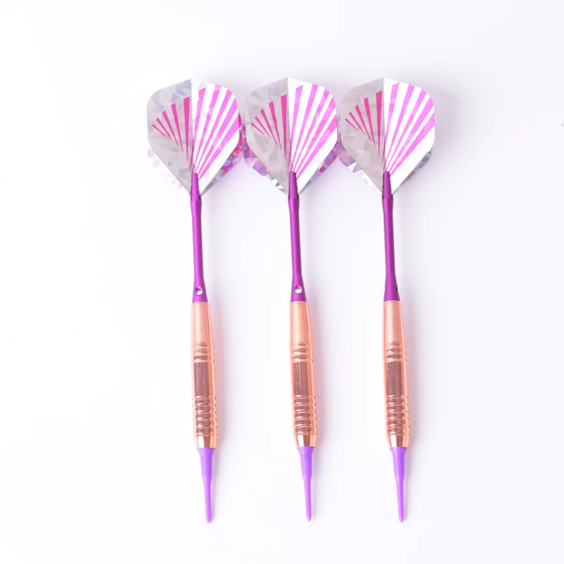 3Pcs Professional Darts 18g aluminum shaft Soft Tip darts with 3 Plastic darts tips Dartboard Games