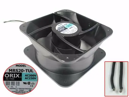 

ORIX MRS20-TUL AC 230V 0.40A 200x200x90mm 2-Wire Server Cooling Fan