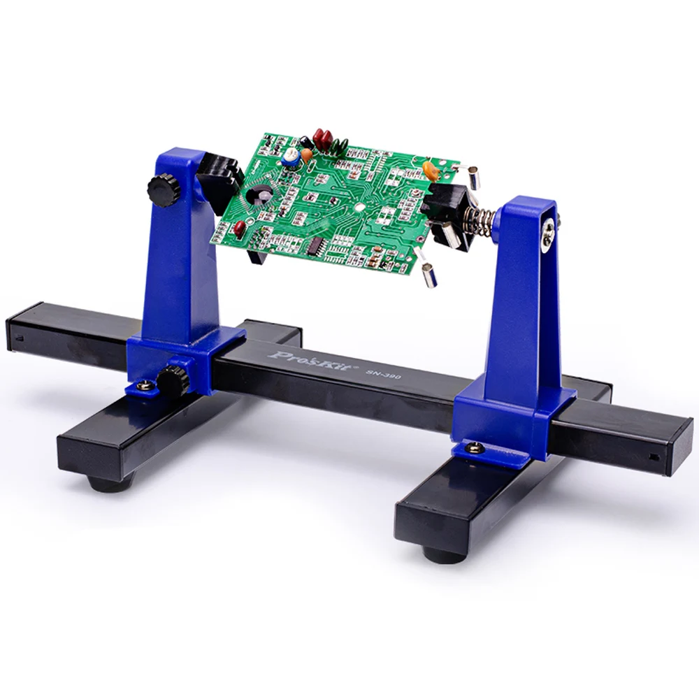 

Pro'sKit SN-390 Adjustable PCB Holder 360 Degree Rotation Printed Circuit Board Jig Soldering Assembly Stand Clamp Repair Tools