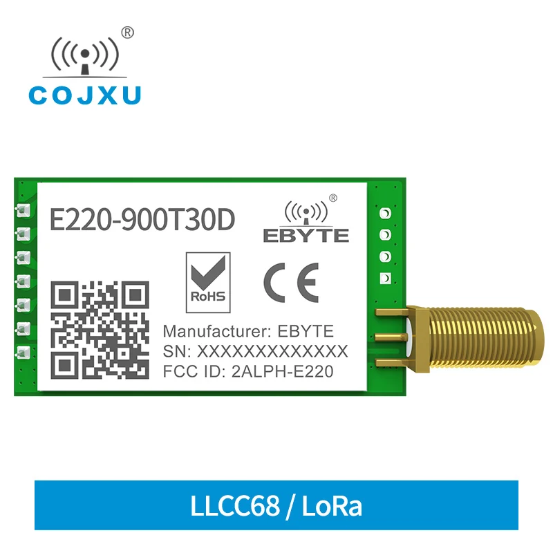 

Радиочастотный модуль LLCC68 LoRa UART, 868 МГц, 915 МГц, 30 дБм, дальность 10 км