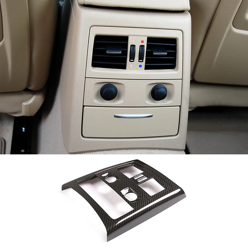 For 2005-2012 BMW 3 Series E90 ABS carbon fiber pattern car rear air outlet kick-proof cover sticker car interior accessories