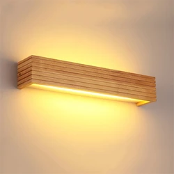 Lámparas Led de madera de roble para pared, candelabro moderno de estilo japonés para dormitorio, cama, baño y hogar, accesorios de iluminación