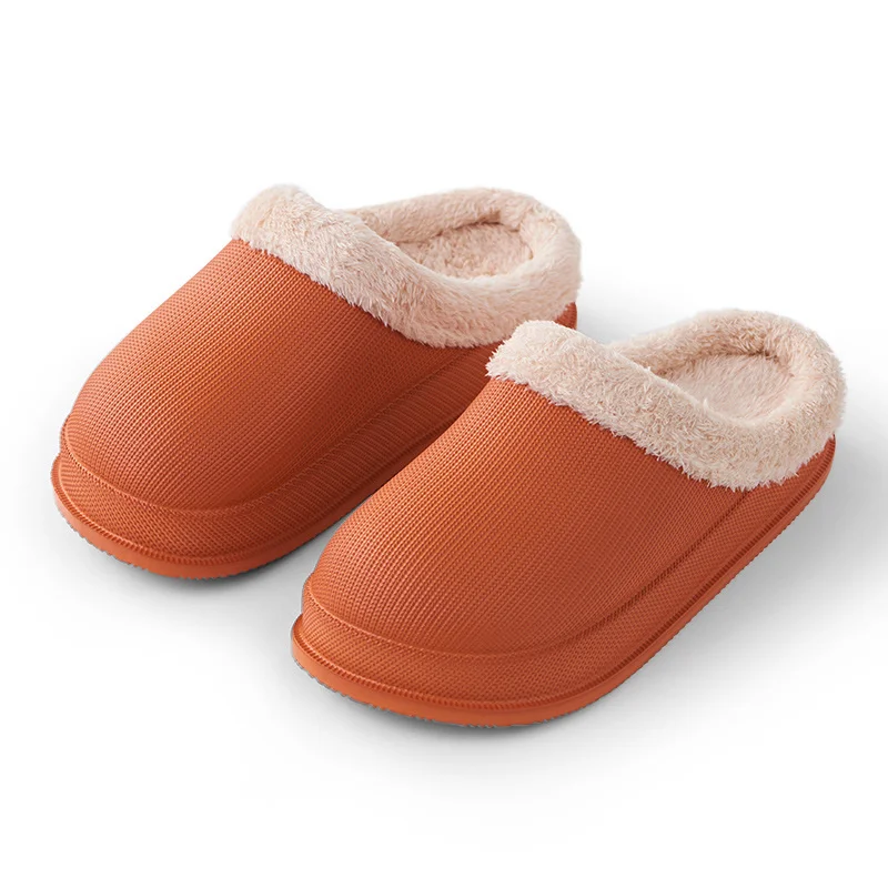 Excellent winter new ins cotton slippers women's thick soled outdoor anti wrinkle can be worn outside fashion Baida home men