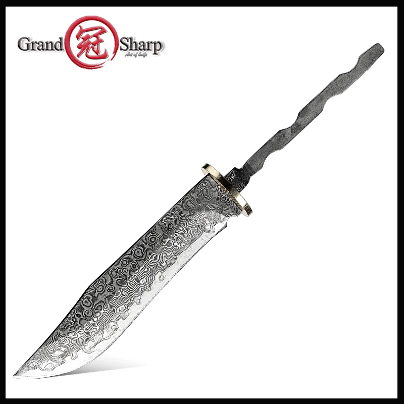 Grandsharp Damascus Knife Blank Blade Knives DIY Blade Kitchen Blank Sharp Fixed Blade Knife Part Akcesoria kuchenne