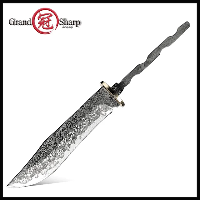 Grandsharp Damascus Knife Blank Blade Knives DIY Blade Kitchen Blank Sharp Fixed Blade Knife Part Akcesoria kuchenne