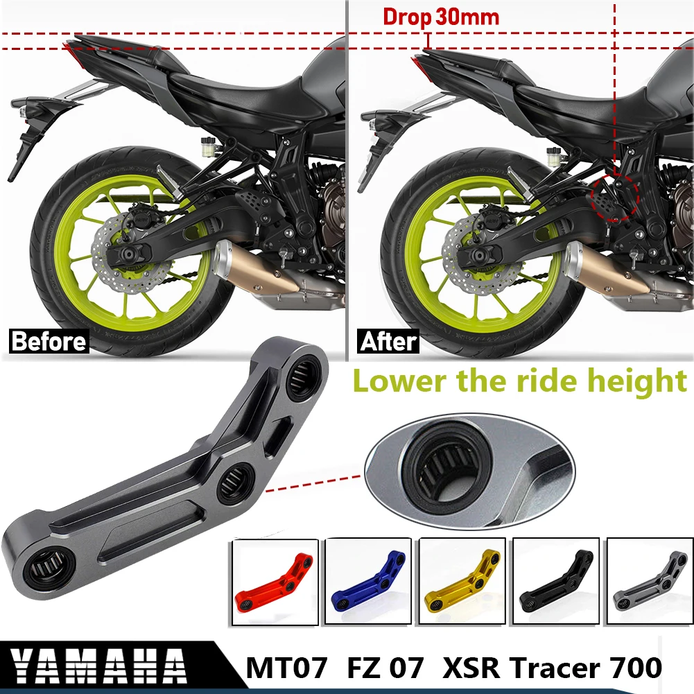 MT07 FZ07 Rear Suspension Lowering Link Kit For Yamaha MT FZ 07 MT-07 FZ-07 2014-2021 Motorcycle Accessories Linkage Drop Kit