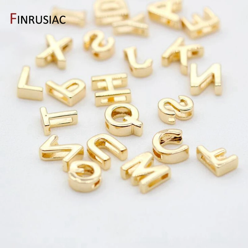 DIY Jewelry Making 26 Letters Beads Gold Plated Hollow Alphabet Pendants For Bracelets Necklace Accessories