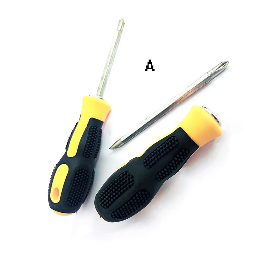 Magnetic Dual-Bit Screwdriver, 2-in-1 Screwdriver with Massage Grip Handle, Electronics Pocket Screwdriver, Slotted & Cross Bit