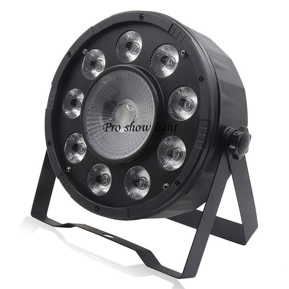 DMX / Remote Control Dj COB Par 9X10W+30W RGB LED Flat Par Light Disco Stage Lighting LED Uplighting For Party Disco Wedding Bar