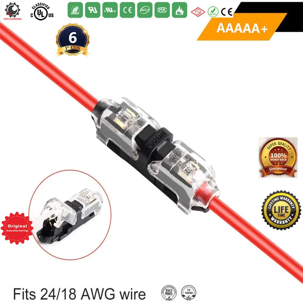 Low Voltage Wire Connectors,Universal Compact Wire I Tap Terminals,Toolless Wire Connectors, Quick Splice Wire for AWG 20-24