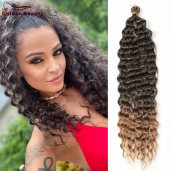 22Inch 28Inch Synthetic Long Deep Wave Twist Crochet Hair Pink Braiding Hair Curly Wave Extensions For Black Women Golden Beauty