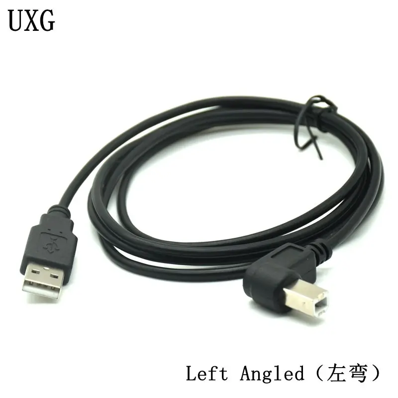 5 м 3 м USB-кабель Высокоскоростной 2,0 A-B штекер 90 градусов прямоугольный кабель для принтера Canon Brother Samsung Hp Epson Шнур 5 футов 1,5 м
