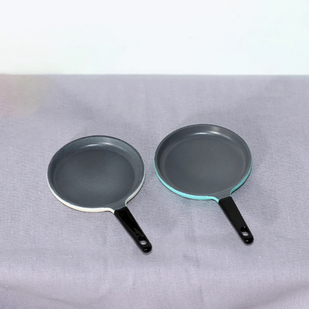 1/12 1/6 Dollhouse Miniature Accessories Mini Alloy Frying Pan Model Simulation Saucepan Toys for Doll House Decoration