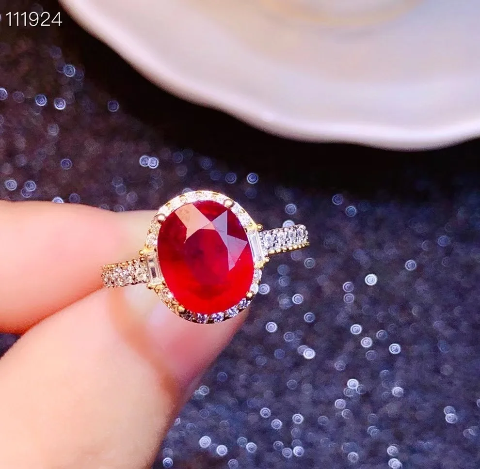 High Pure Gem 100% Natural And Real Ruby ring  925 sterling silver Fine handworked jewelry Female Anniversary Jewelry