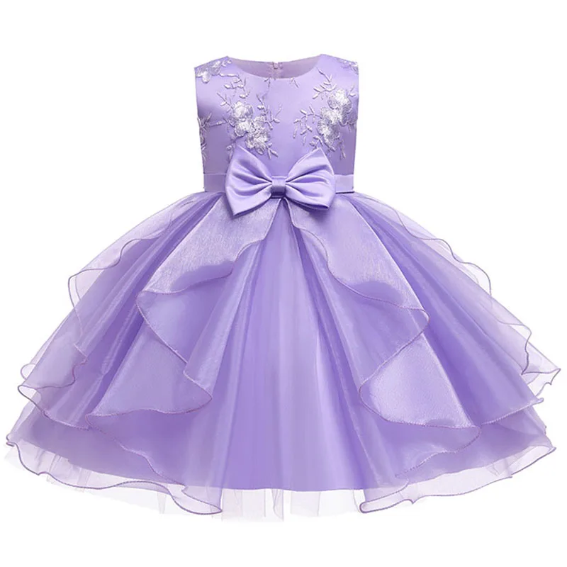 Summer Girls Flower Embroidery Princess Party Dress Baby Kids Christmas Wedding Ball Gown Dresses abbigliamento per bambini per 3-10 anni