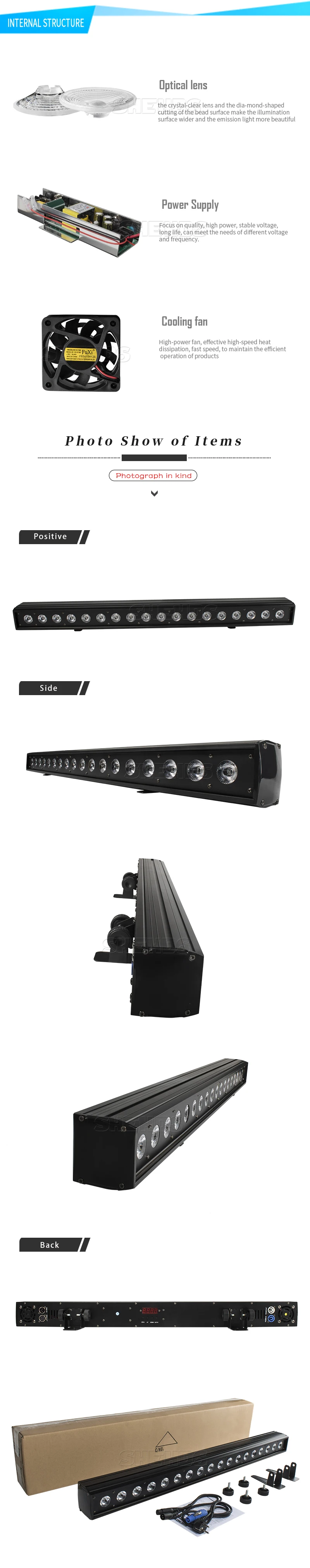 SHEHDS 2/4 stücke LED Wall Wash Bar 18x18W RGBWA + UV 6in1 Beleuchtung Für Dj Disco Indoor Pferd Rennen Lampe Weihnachten Dekorationen – Detail 4