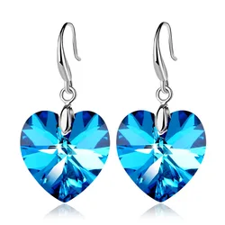2022 New Fashioncrystal Heart Shaped AB color Glass Earrings Women's Creative Pop Party Jewelry Accessories