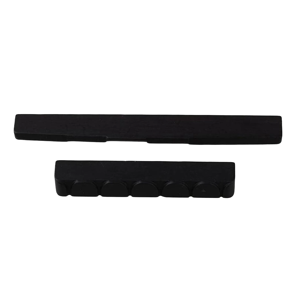 Black ebony bridge saddle and slot nut with for classical guitar