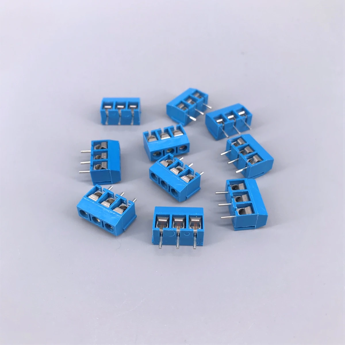 10 pcs 3 Pin Screw Blue and Green PCB Terminal Block Connector 5mm Pitch