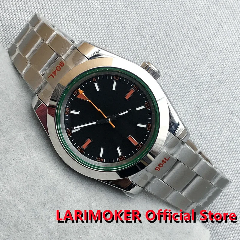 

LARIMOKER 40mm Silver Case Sapphire GlassLuminous Dial Use 2813 Miyota8215 NH35A PT5000 Automatic luxury Man Watch