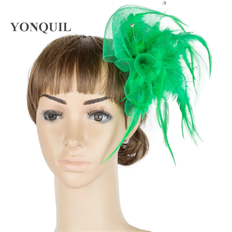 Cô Dâu Nữ Cưới Vintage Mũ Voan Fascinator Phụ Kiện Tóc Lạ Mắt Lông Vũ Đảng Nữ Mũ Đội Đầu Cocktail Mũ Trùm Đầu