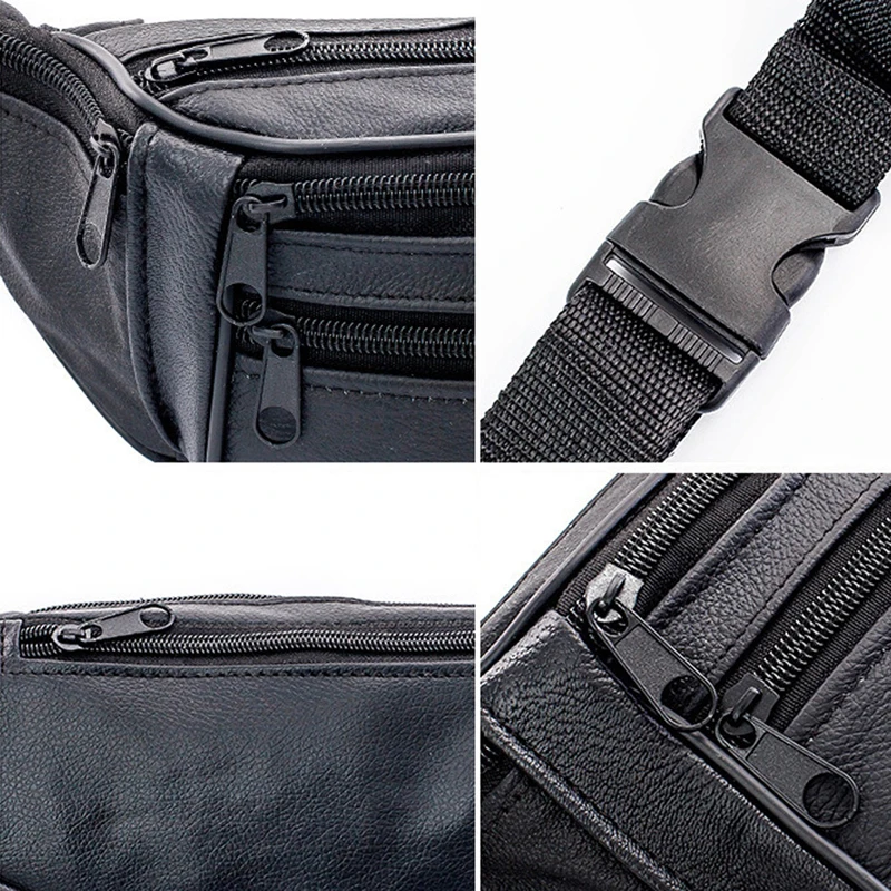 Fashion Men Genuine Leather Waist Packs Men Organizer Travel Waist Pack Necessity Waist Belt Mobile Phone Bag