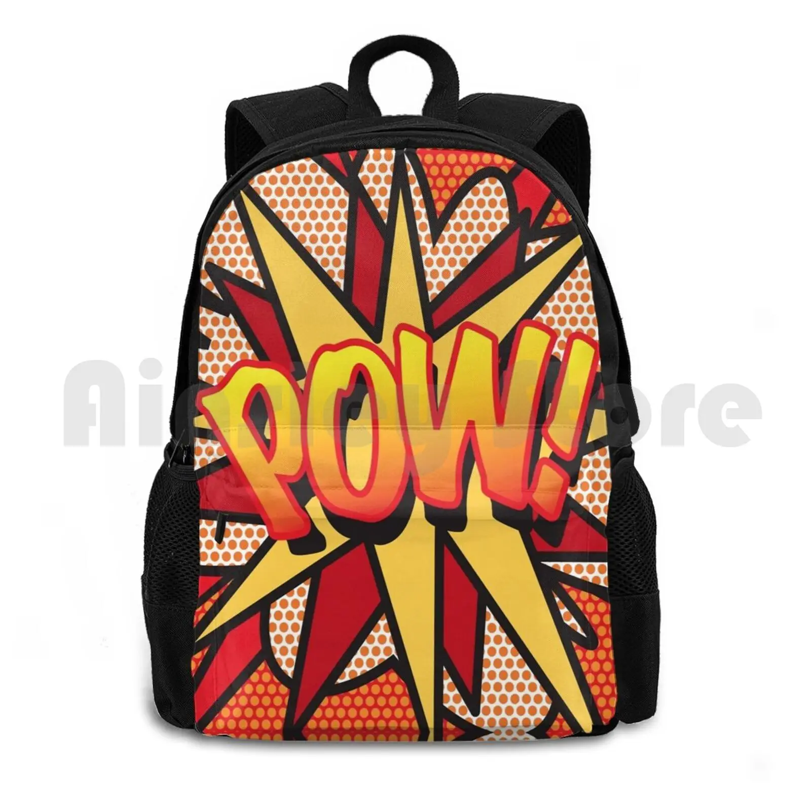 Pow Comic Book Pop Art Trendy Fun Outdoor Hiking Backpack Riding Climbing Sports Bag Pow Pop Art Comic Book Cosplay Comic Con