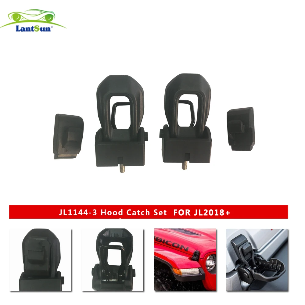 JL1144-3 1 par abs capa de bloqueio do motor carro trava captura capa se encaixa para jeep wrangler jl 2018 + acessórios do carro lantsun