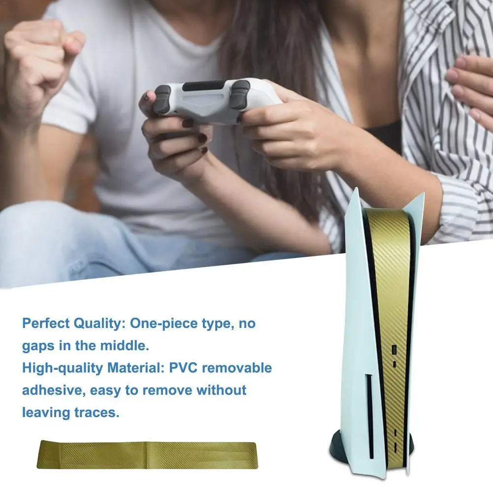 สำหรับเครื่องเล่นเกม Sony PS5 Playstation 5 รุ่นดิสก์ ซิ่นคาร์บอนฟาเบอร์สกินคลุมสติกเกอร์ ศูนย์โฮสต์สติกเกอร์ อุปกรณ์เครื่องเล่นเกม