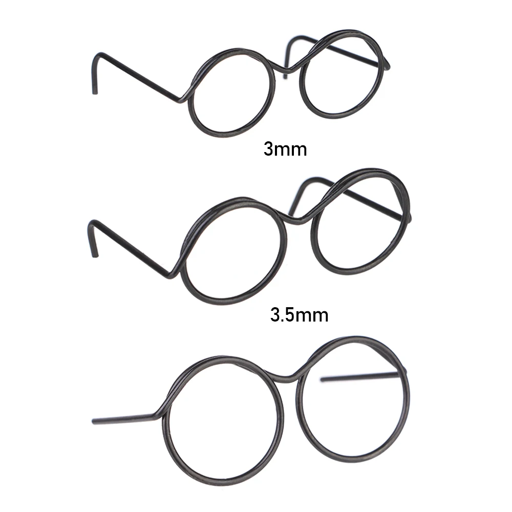 5PCS Retro Metal Round Doll Glasses Frame Lensless Miniature Eyewear Great Collection Cool Eyeglasses For Blythe Doll Accessorie