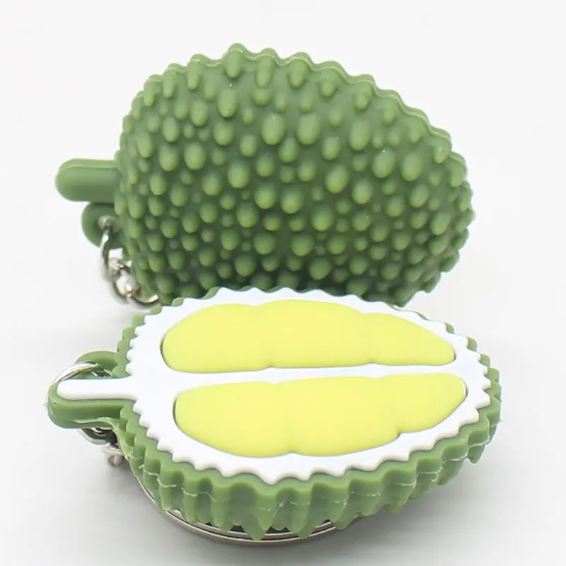 Creative Fashion Durian Keychain Women Girls Bag Ornaments Car Pendant Key Chains Cartoon Simulation Tropical Fruit Keyring Gift image 5