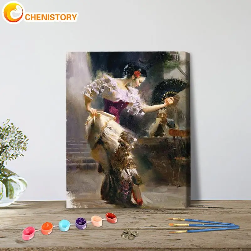 

CHENISTORY Diy Pictures By Number Dance Tango Woman 40x50cm Frame Kits Drawing On Canvas Handpainted Art Gift Home Decoration