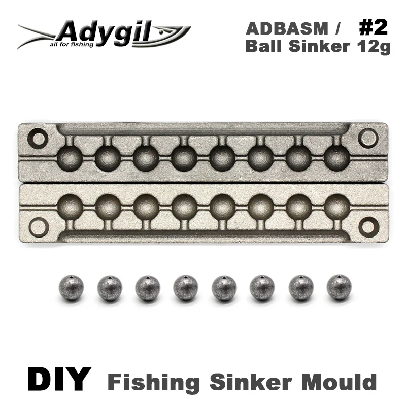 

Рыболовный шарик adyil DIY, грузило, форма ADBASM/#2, грузило 12 г, 8 полостей