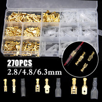 270/150/120pcs 2.8/4.8/6.3mm Crimp Terminals Insulated Seal Electrical Wire Connectors Crimp Terminal Connector Assortment Kit