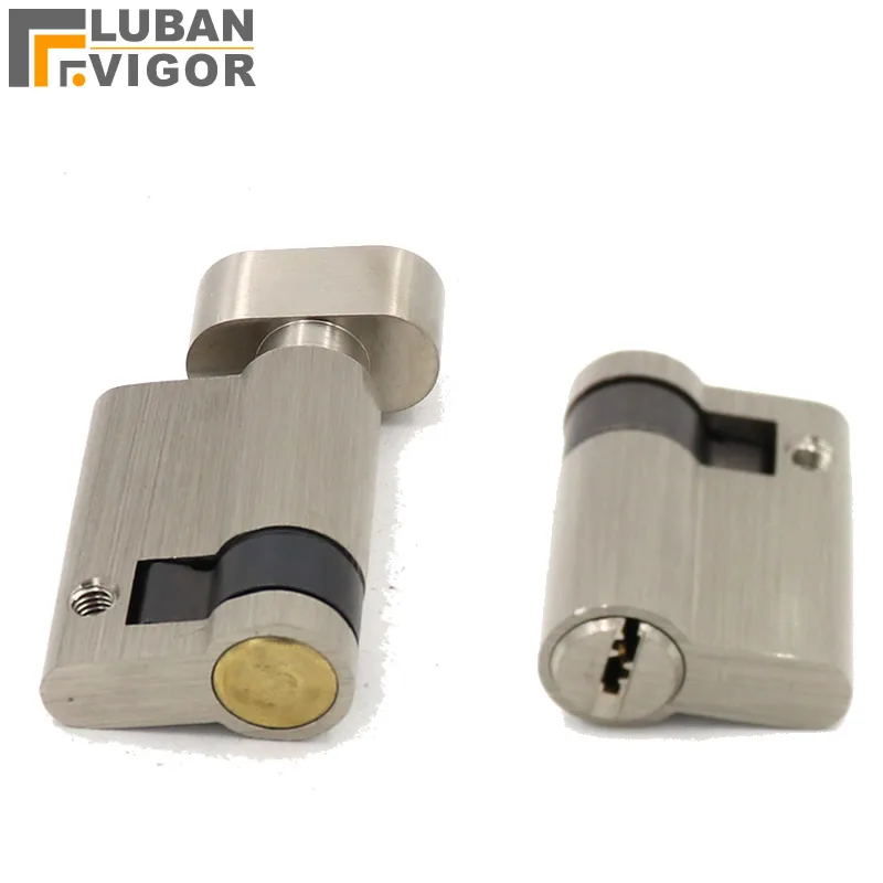 Invisible door lock core glass door lock one side cylinder with knob length 45mm height 32MM for fire-proof door Security door