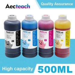 Aecteach 500ml Bottle Printer Dye Ink Refill Kits For HP 123 122 121 302 304 301 300	650	652	21 22 140 141 901 350 XL Cartridges
