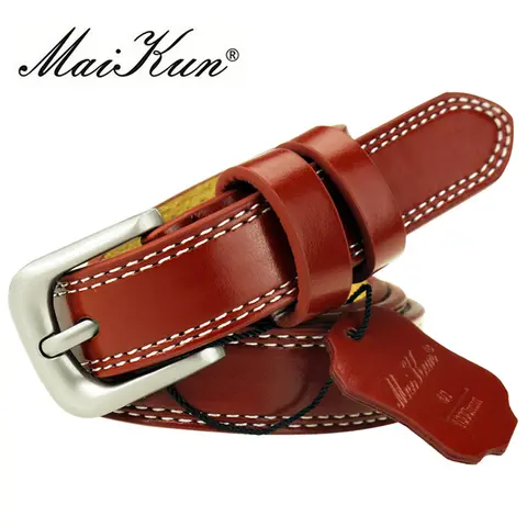 Leather Women’s Belt with Classic Buckle maikun