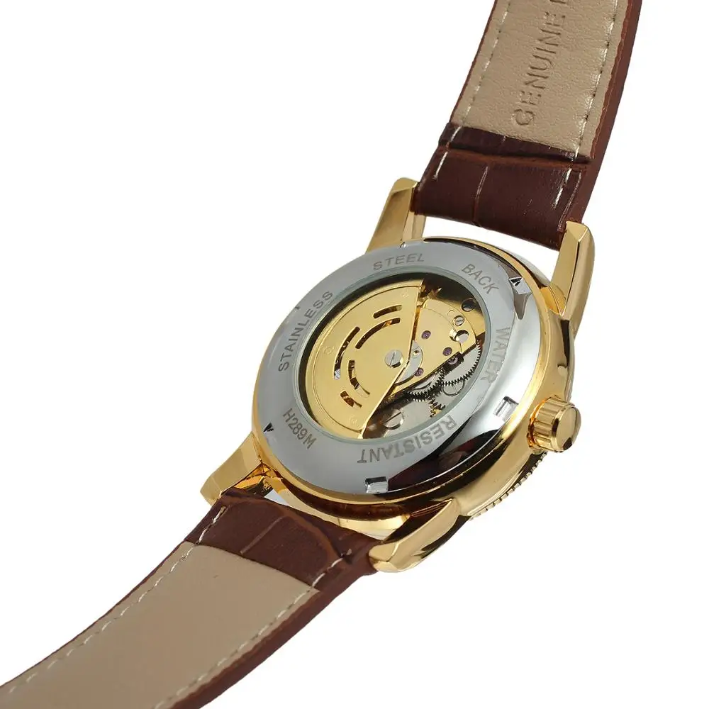 Forsining Casual Mode Mannen En Vrouwen Horloges Bruin Waterdichte Horloges Automatische Mechanische Horloges