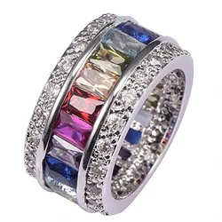 Eternal SAPPHIRE RUBY PERIDOT KUNZITE TOPAZ 925 Sterling Silver Engagement Wedding Rings for Women Men Natural gemstone Jewelry