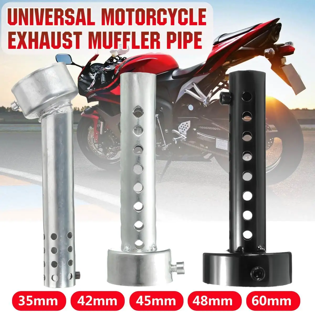 35mm/42mm/45mm/48mm/60mm Motorcycle Can DB Killer Silencer Noise Sound Eliminator Exhaust Adjustable Muffler Silencer Baffle