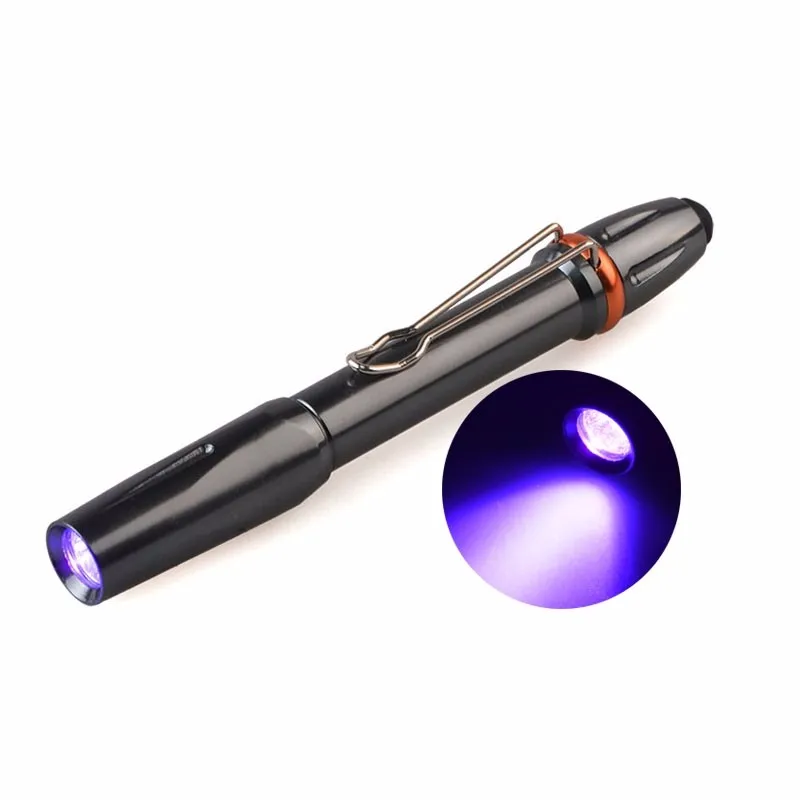 GM Mini 3W LED UV Penlight 395nm 365nm UV Pen Light Flashlight Ultraviolet Light for Glue Curing Money Detector With Pocket Clip