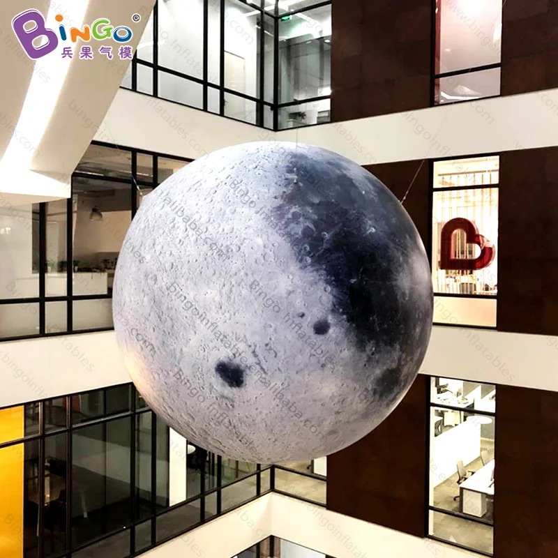 PVC 4 meters diameter inflatable moon for decoration / hanging moon model balloons toys