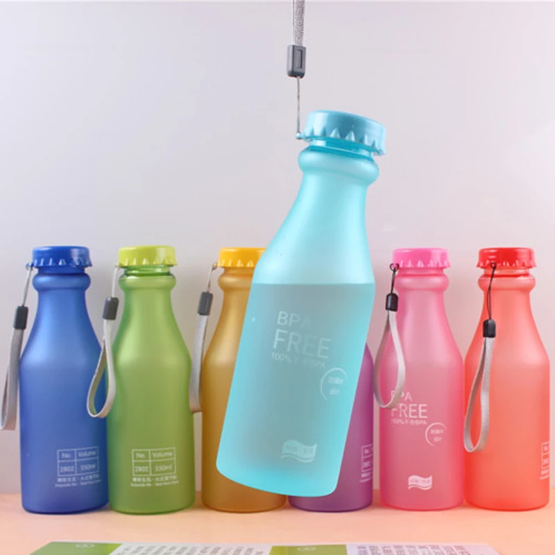 550 мл BAP FREE бутылка небьющаяся Frosted спортивный чайник, питьевая бутылка, уличная портативная герметичная бутылка для воды с веревкой