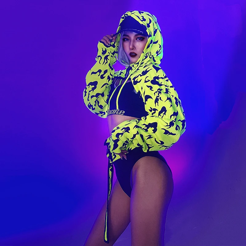 Hip Hop Jazz Dance Performance Stage Costume Female Nightclub Gogo Dancing Wear DJ Dancer Clubwear Party Rave Outfit VDB4207