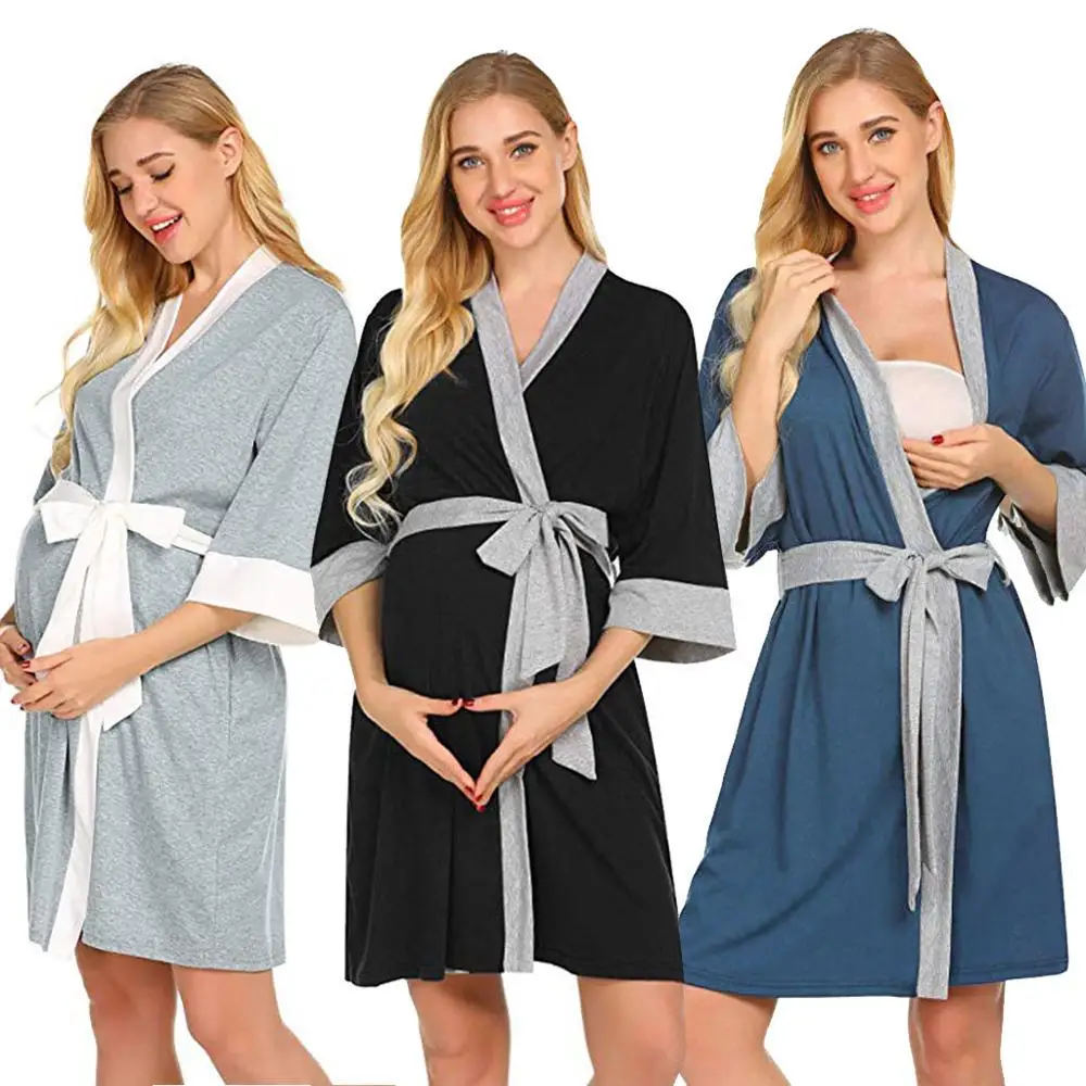 

Maternity Robe Pregnant Women Nursing Nightwear Pajama Sleepwear Ropa Mujer Embarazada Premama