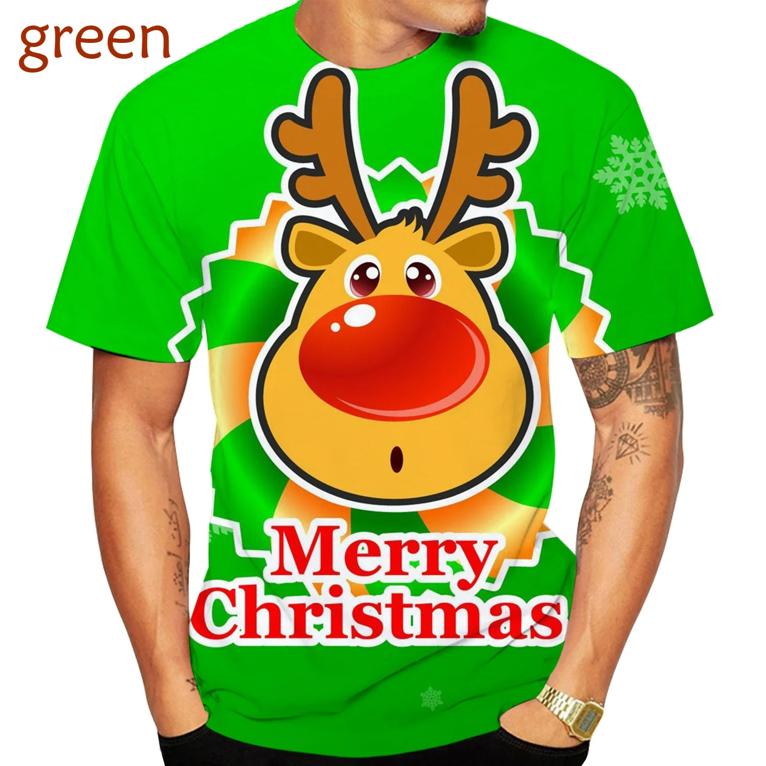 New Fashion Creative 3d Digital Print Men T-shirt Christmas Funny T Shirts Unisex Clothes XS-5XL