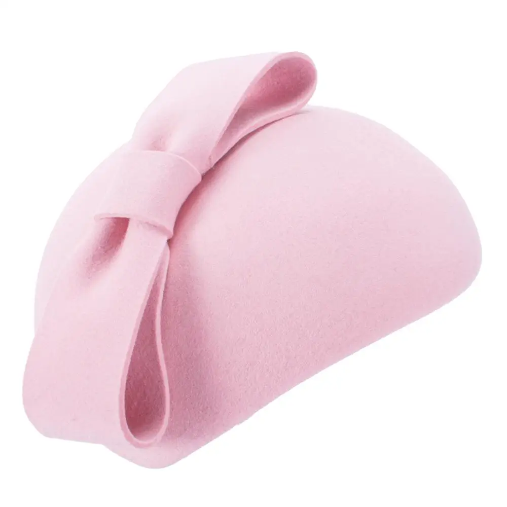 Lawliet-sombrero de fieltro de lana en forma de lágrima para mujer, sombrero de cóctel con detalle de lazo, aspecto Vintage de los años 1940, A568