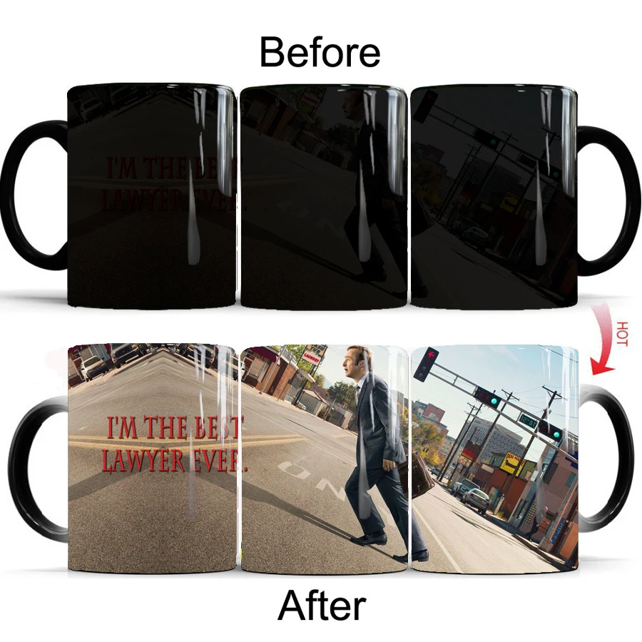 Better Call Saul tv show coffee mug Heat-sensitive Reactive ceramic color changing mugs friends  gift 11oz tea milk cup