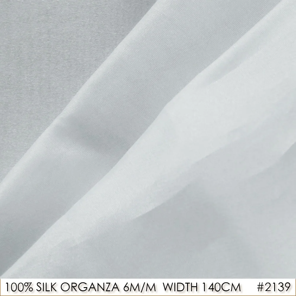 100% SILK ORGANZA 140cm szerokość 6momme naturalny jedwab tkaniny jedwabny materiał dla nowożeńców szalik na głowę śnieżka Off White