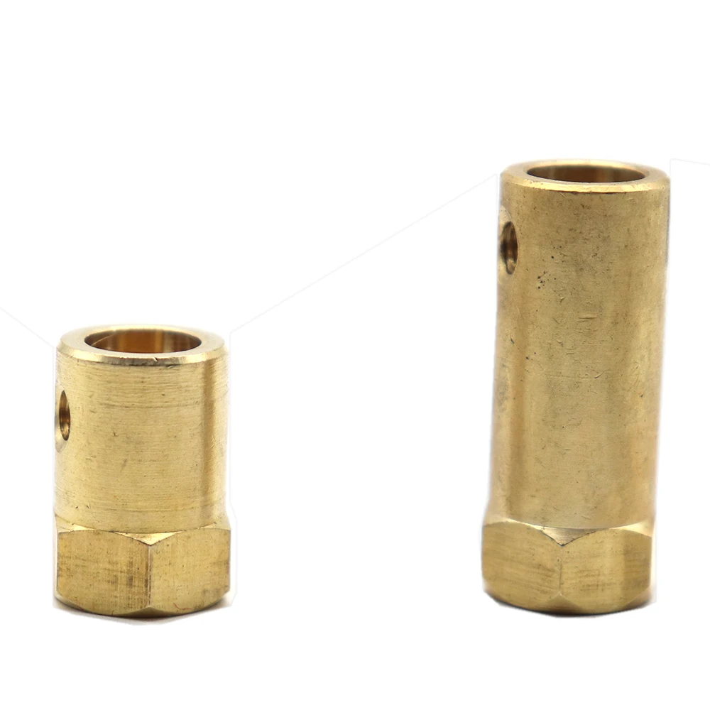 10 ชิ้น/ล็อต 3 มม.4 มม.5 มม.6 มม.7 มม.8 มม.เพลามอเตอร์ Coupling ยืดหยุ่นยางล้อทองเหลือง HEX Coupler ชุดประแจ